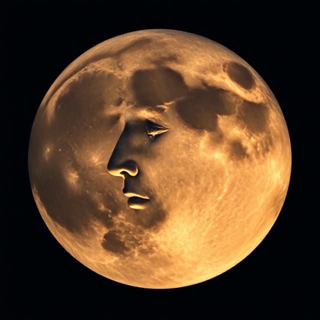 Statue of the Dictator carved into the moon's surface